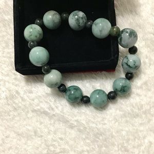 Certif 2 Color Grade A JADE Jadeite 13 mm Beads Bangle Bracelet 183523 5-stars
